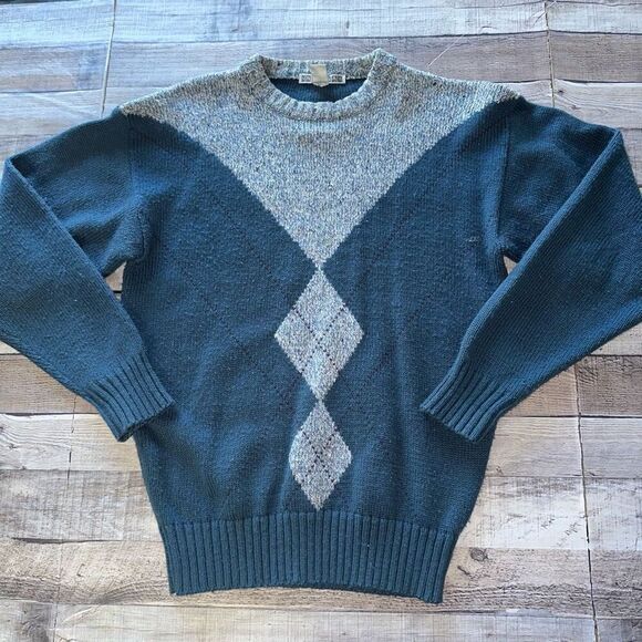 Vintage 80s Union Bay Ribbed Hem Acrylic Grandpa Sweater | M - Picture 1 of 5
